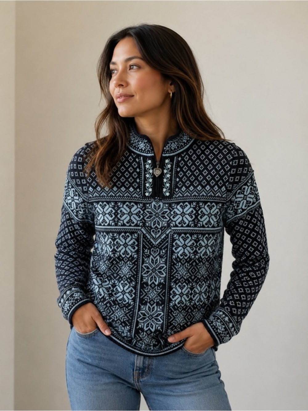 Dale of Norway Peace Wool Women’s Norwegian Fair Isle Sweater Small